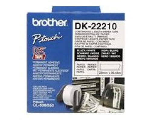 CINTA BROTHER DE PAPEL CONTINUO BLANCO, 29MM X 30,48M