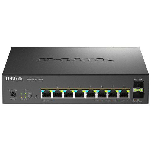 D-Link DMS-1250-10SPL/E Switch 8xMG PoE 2xSFP+ L2