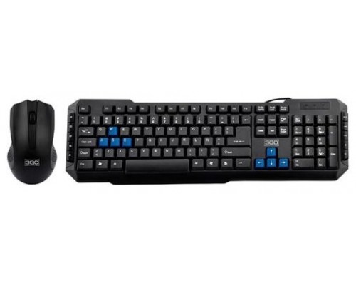 TECLADO + RATON 3GO WIRELESS COMBODRILE NEGRO MULT