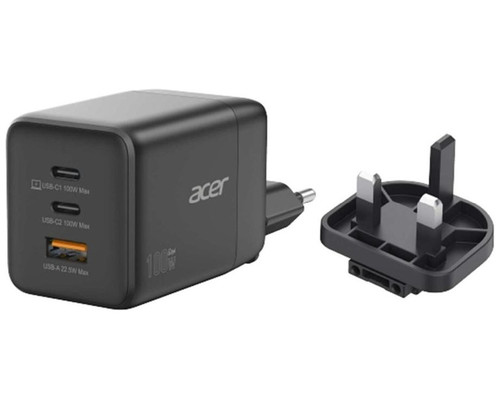 ACER Cargador 100w / EU-UK Plugs / 2 USB-C / 1 USB-A-SX35 ACER Cargador 100w / EU-UK Plugs / 2 USB-C / 1 USB-A