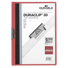 Durable Dosier con clip Duraclip - PVC - A4 - 30 hojas - Color rojo-IR43 Durable Dosier con clip Duraclip - PVC - A4 - 30 hojas - Color rojo