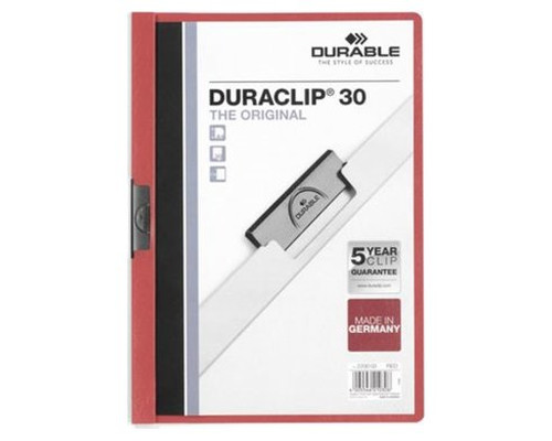 Durable Dosier con clip  Duraclip - PVC - A4 - 30 hojas - Color rojo