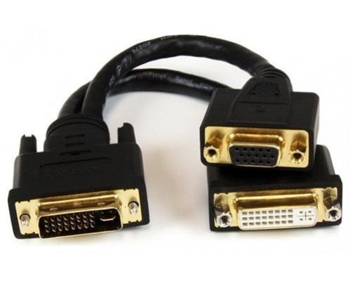 STARTECH CABLE DIVISOR 20CM DVI-I MACHO A DVI-D Y