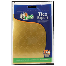 PAQUETE 10 HOJAS ETIQUETAS SATINADAS ORO 48X18 MM TICO E-GL-4818 (Espera 4 dias)