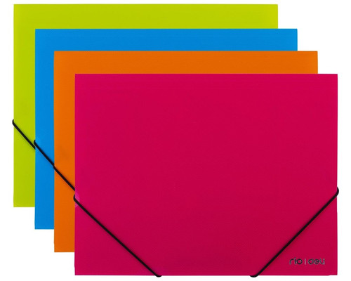 DELI Carpeta de gomas y 3 solapas PP A4 colores translucidos surtidos