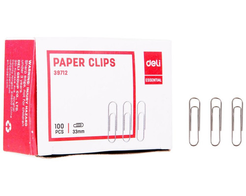 DELI C.100 clips niquelados 33mm