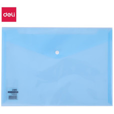DELI Sobre con broche PP 300 micras A4 azul claro transparente