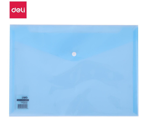DELI Sobre con broche PP 300 micras A4 azul claro transparente