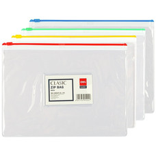 DELI Bolsa con zip PVC con portatarjetas 180micras A5-IR22 DELI Bolsa con zip PVC con portatarjetas 180micras A5