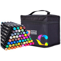DELI maletin de tela 60 rotuladores doble punta colores surtidos-IR40 DELI maletin de tela 60 rotuladores doble punta colores surtidos