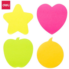 DELI Notas adhesivas con formas 4x20h 76x76mm colores surtidos neon-IR27 DELI Notas adhesivas con formas 4x20h 76x76mm colores surtidos neon