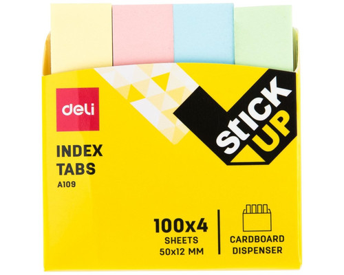 DELI Indices adhesivos 4x100h 50x12mm colores surtidos pastel