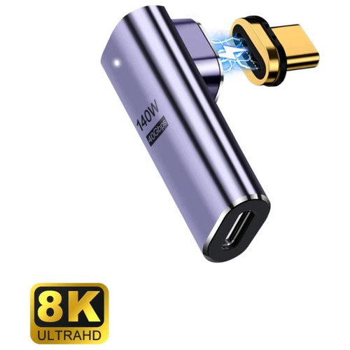 EWENT Adaptador Magnético USB-C 90º USB4 PD 100W-IA60 EWENT Adaptador Magnético USB-C 90º USB4 PD 100W