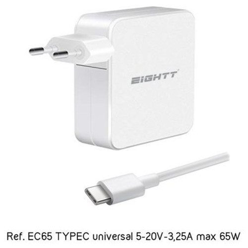 Eightt - Cargador Universal Type C 5-20V-3,25A Max-HO99 Eightt - Cargador Universal Type C 5-20V-3,25A Max