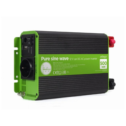 INVERSOR CORRIENTE DC-AC GEMBIRD COCHE DE ONDA SINUSOIDAL PURA DE 12 V 500 W