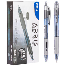 DELI Roller retractil gel Arris punta 0,5mm negro-IR56 DELI Roller retractil gel Arris punta 0,5mm negro