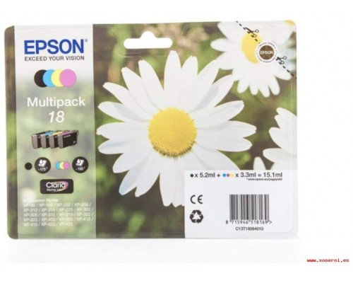 TINTA EPSON C13T18164012 18XL PACK CUATRICOLOR