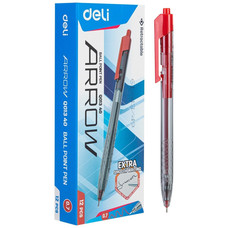DELI boligrafo retractil Arrow punta fina 0,7mm rojo-IR67 DELI boligrafo retractil Arrow punta fina 0,7mm rojo