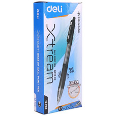 DELI boligrafo retractil Xtream agarre suave punta fina 0,7mm negro-IR50 DELI boligrafo retractil Xtream agarre suave punta fina 0,7mm negro