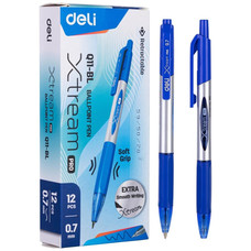DELI boligrafo retractil Xtream agarre suave punta fina 0,7mm azul-IR57 DELI boligrafo retractil Xtream agarre suave punta fina 0,7mm azul