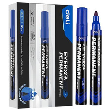 DELI Marcador permanente punta conica 1,5mm azul-IR41 DELI Marcador permanente punta conica 1,5mm azul