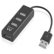 Ewent EW1123 MINI-HUB USB 4 Puertos Negro