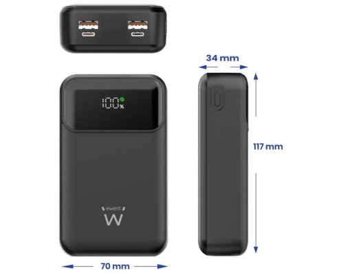 EWENT POWERBANK 65W, 20000mAh CARGA RÁPIDA