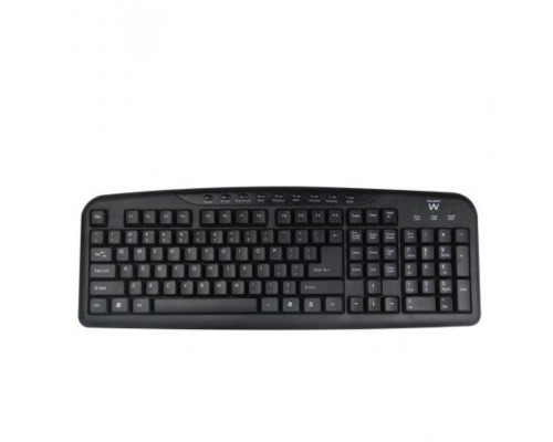 TECLADO MULTIMEDIA EWENT NEGRO CON DISEÑO PT (USB).