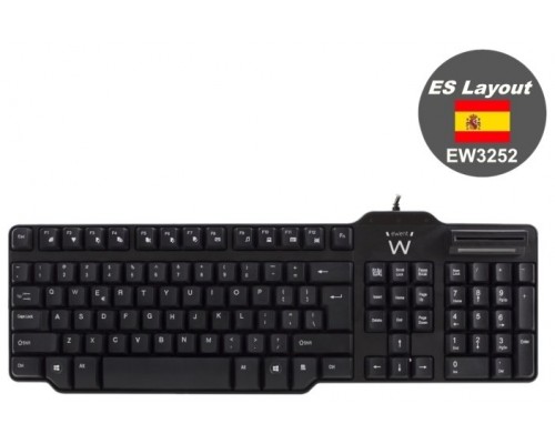 Ewent EW3252 teclado USB QWERTY Español Negro (Espera 4 dias)