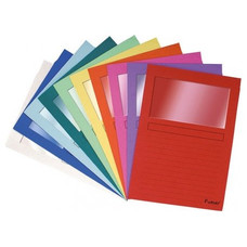 EXACOMPTA Paq.25 subcarpetas con ventana 120g 22x31cm colores surtidos