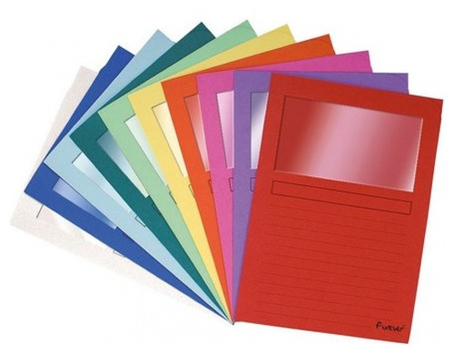 EXACOMPTA Paq.25 subcarpetas con ventana 120g 22x31cm colores surtidos-IR41 EXACOMPTA Paq.25 subcarpetas con ventana 120g 22x31cm colores surtidos