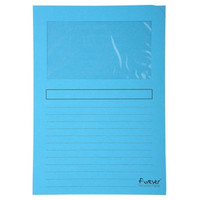 EXACOMPTA Paq.25 subcarpetas con ventana 120g 22x31cm azul claro
