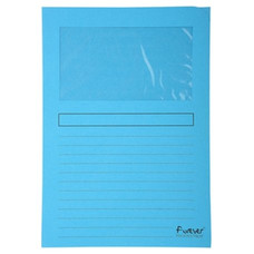 EXACOMPTA Paq.25 subcarpetas con ventana 120g 22x31cm azul claro