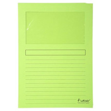 EXACOMPTA Paq.25 subcarpetas con ventana 120g 22x31cm verde claro