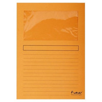EXACOMPTA Paq.25 subcarpetas con ventana 120g 22x31cm naranja