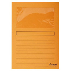 EXACOMPTA Paq.25 subcarpetas con ventana 120g 22x31cm naranja