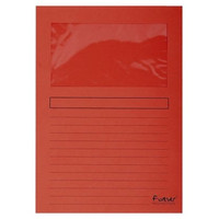 EXACOMPTA Paq.25 subcarpetas con ventana 120g 22x31cm rojo-IR40 EXACOMPTA Paq.25 subcarpetas con ventana 120g 22x31cm rojo