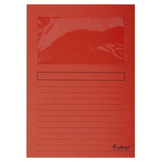 EXACOMPTA Paq.25 subcarpetas con ventana 120g 22x31cm rojo