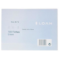 LOAN Paq.100 fichas rayadas n.5 16x21,5cm