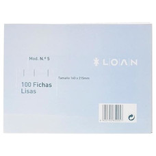LOAN Paq.100 fichas rayadas n.5 16x21,5cm-IR25 LOAN Paq.100 fichas rayadas n.5 16x21,5cm