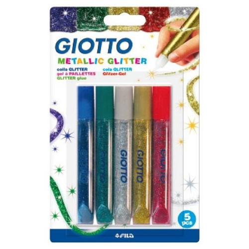 GIOTTO PEGAMENTO ESPECIAL METALICO 10,5ML 5 COLORES-IR31 GIOTTO PEGAMENTO ESPECIAL METALICO 10,5ML 5 COLORES