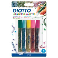 GIOTTO PEGAMENTO ESPECIAL CONFETTIS 10,5ML 5 COLORES-IR31 GIOTTO PEGAMENTO ESPECIAL CONFETTIS 10,5ML 5 COLORES