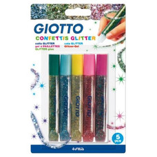GIOTTO PEGAMENTO ESPECIAL CONFETTIS 10,5ML 5 COLORES-IR31 GIOTTO PEGAMENTO ESPECIAL CONFETTIS 10,5ML 5 COLORES