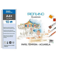 FABRIANO BLOC ESPIRAL PAPEL ACUARELA 10H 350G A4+-IR30 FABRIANO BLOC ESPIRAL PAPEL ACUARELA 10H 350G A4+