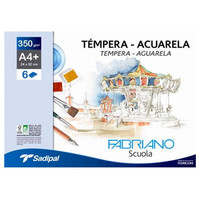 FABRIANO PAQ.6 LAMINAS ACUARELA 350G A4+
