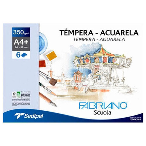 FABRIANO PAQ.6 LAMINAS ACUARELA 350G A4+-IR24 FABRIANO PAQ.6 LAMINAS ACUARELA 350G A4+