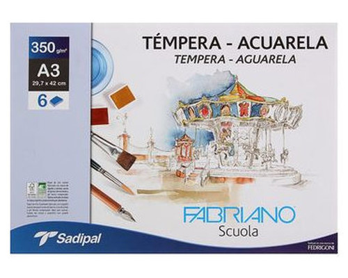 FABRIANO PAQ.6 LAMINAS ACUARELA 350G A3