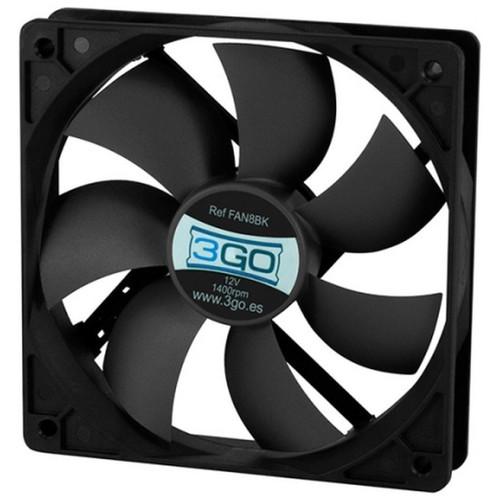 80mm, 1400 rpm, 26.7 CFM, 12V, 18dB, Negro-HO22 80mm, 1400 rpm, 26.7 CFM, 12V, 18dB, Negro