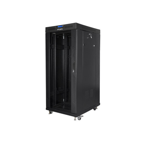ARMARIO LANBERG RACK 19" 27u 800X1000 FLAT PACK NEGRO PUERTA CRISTAL CON LCD