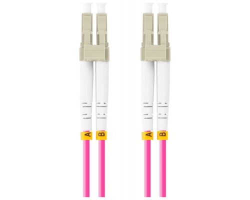 CABLE DE FIBRAOPTICA LANBERG 1M MULTI LC/UPC-LC/UPC DUPLEX OM4 50/125 LSZH VIOL